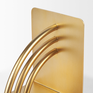 Porte-livres décoratifs en métal doré moderne, supports de livres en forme d'arche incurvée, organisateur de bibliothèque minimaliste pour la maison, le bureau ou le bureau à domicile - Product Image 5