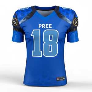 Maillot de football américain personnalisé de haute qualité pour hommes, jeunes et femmes – Modèle vierge en maille polyester léger et respirant pour le jeu - Product Image 1