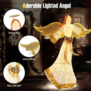 Angelo Gonfiabile da Esterno con Ali e Aureola, 1,6 Metri, Pre-Illuminato per Natale, 180 Luci LED Bianco Caldo, Decorazioni da Giardino - Product Image 6