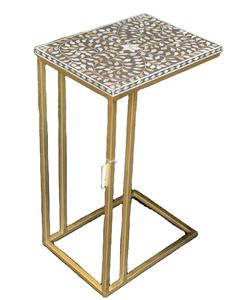 Table de luxe artistique en nacre avec incrustation de fleurs Table d'appoint exquise faite à la main pour la décoration de la chambre, du salon et de l'hôtel - Product Image 1