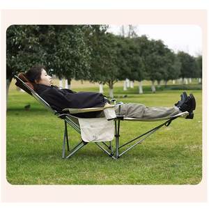 Outdoor Poolside Beach Picnic Camping Aluminum Casual <b>Adjustable</b> Backrest Reclining Chair <b>Footrest</b> Foldable with Storage Bag - Product Image 6