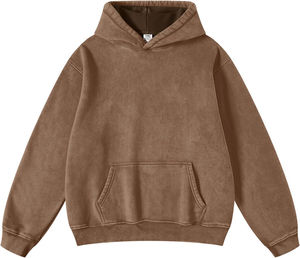 Sweat-shirt à capuche surdimensionné en polaire de couleur unie, parfait pour les voyages, les activités de plein air et les tenues d'hiver au quotidien - Product Image 1