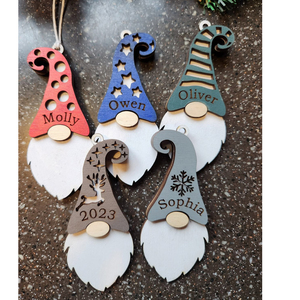 Ornement de Noël en bois personnalisé, design rond cerf et étoile, Charline 2019, décoration de fêtes sur mesure - Product Image 6