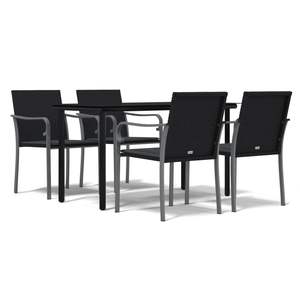 Dark <b>Grey</b> Garden <b>Dining</b> <b>Set</b> 4 Piece Outdoor Furniture Patio <b>Table</b> Chairs <b>Set</b> - Product Image 2