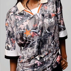 Maillot de football américain unisexe en polyester à sublimation camouflage, chemise de performance avec empiècements contrastants, streetwear, fabricant OEM en gros, États-Unis - Product Image 5