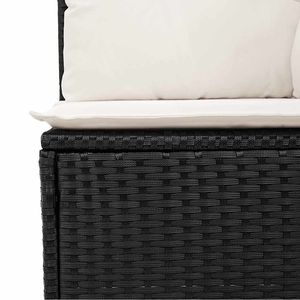 Grand ensemble de canapés de jardin modulaires en rotin PE noir, meubles d'extérieur modulaires élégants - Product Image 6