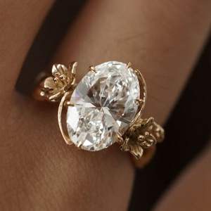 Gold Plated Pear Cut Moissanite Wedding <b>Statement</b> <b>Ring</b> 925 Sterling <b>Silver</b> Unisex Gift - Product Image 1