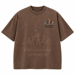 T-shirt Homme Oversize Vintage Marron Délavé avec Impression Graphique - Product Image 1