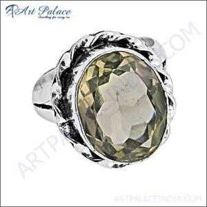 Art Palace Citrine Cocktail <b>Ring</b> 925 Silver Plated Oval Bezel Setting Vintage Style Unisex Jewelry - Product Image 3