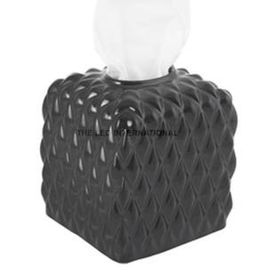 Boîte à mouchoirs en métal de style nordique, simple et luxueuse, finition noire brillante, accessoires de salle de bain - Product Image 6