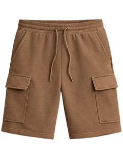 Pantalones Cortos Cargo Color Caqui para Hombre, Cintura Elástica con Cordón, Estilo Casual Urbano, Múltiples Bolsillos, Pantalones Cortos de Verano, Logotipo Personalizado, Fabricante OEM - Product Image 1