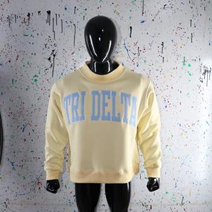 Sudadera con Capucha TRI DELTA, 100% Algodón, Apliques Bordados, Cuello Ancho, Hilos Finos para Invierno - Product Image 1