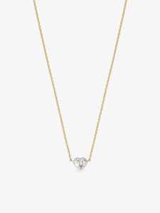 Collier pendentif en diamant de laboratoire taillé en cœur délicat, or massif 14K 18K, chaîne épaisse minimaliste, prix d'usine, vente en gros - Product Image 1