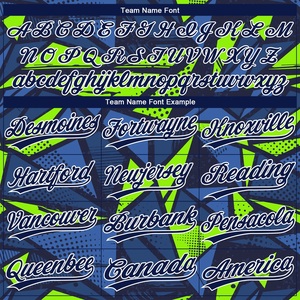 Maillot de softball bleu marine et vert fluo le plus vendu, 100 % polyester, maille respirante, col en V, logo personnalisé, nom de l'équipe, numéro du joueur, tailles XS-7XL - Product Image 4