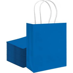Sacchetti Regalo di Medie Dimensioni 30 Pezzi con Manici 28x13x20 cm Colore Ciano per Usi Multipli - Product Image 3