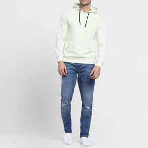 เสื้อฮู้ดผู้ชายสีเขียวอ่อน ทรงปกติ ผ้าฝ้ายเฟรนช์เทอร์รี่ สวมใส่สบายๆ สำหรับฤดูใบไม้ร่วง - Product Image 1