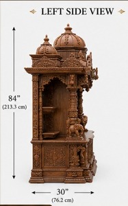 Temple/Mandir de prière en teck de luxe moderne, finition brune exquise, durable, design personnalisé, couleur au choix. - Product Image 3