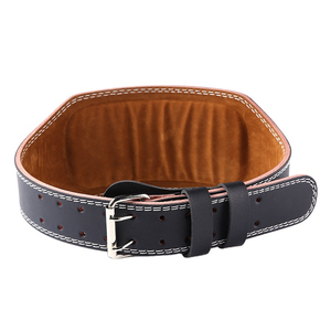 Cowhide Leather Breathable Non-Slip Adjustable Weight Lifting Belt with Professional <b>Back</b> <b>Support</b> and Protection for Unisex Use - Product Image 2