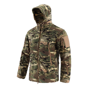 Sudadera con capucha de camuflaje personalizada 2025 al por mayor, con cremallera completa, para hombre, con estampado digital de bloques de color negro, ideal para la nieve. - Product Image 5