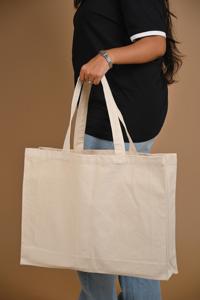 กระเป๋าเครื่องสำอางผ้าแคนวาสคุณภาพสูง ปรับแต่งได้ 100% ผลิตจากฝ้าย พร้อมหูหิ้วแบบตัวอักษร ดีไซน์รักษ์โลก ได้รับการรับรองมาตรฐาน GOTS ใช้ซ้ำได้ - Product Image 4