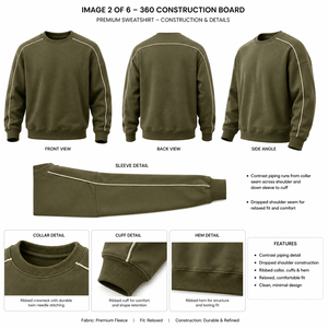 Unisex Custom Crewneck <b>Sweatshirt</b> 420g Fleece Padded Warm Pullover Hoodie Winter Streetwear <b>Sweatshirt</b> - Product Image 2