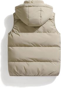Chaleco Acolchado con Capucha para Hombre, Relleno Alternativo de Plumón, Cierre de Cremallera, Ligero, Ropa de Invierno - Product Image 2