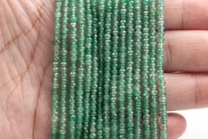 Perles de jade vertes, pierres précieuses, brin complet, facettées, rondelles, perles en vrac, 15 pouces, lot en gros, fabrication de bijoux - Product Image 4