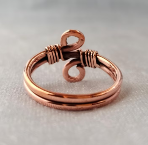 Copper <b>Magnetic</b> <b>Ring</b> Unisex <b>Ring</b> Band Traditional Ayurvedic Healing Jewelry Multi Wire Wrap Swirl Motif Border - Product Image 4