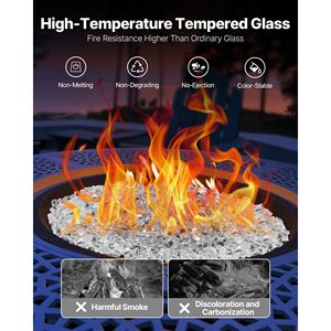 Pietre di Vetro Riflettenti per Braciere ad Alta Temperatura da 4,5 KG (10 LBS), Spessore 1/2 Pollice, Senza Fumo, Accessori per Caminetti - Product Image 3