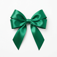 Ruban en satin polyester vert émeraude simple face de 25 mm, en gros, pour emballage décoratif de luxe, personnalisé, floral, rouleau de 50 yards