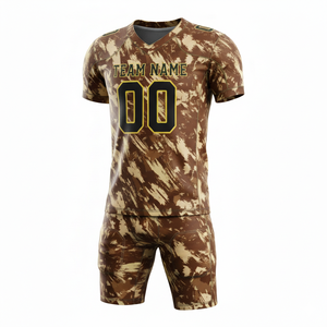 Ensemble de maillot et short de football américain personnalisé, sublimé, respirant, à séchage rapide, avec logo sur le devant, 100 % polyester - Product Image 5