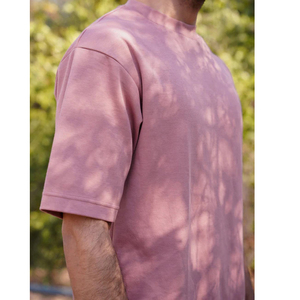 T-shirts pour hommes de style tendance, haute qualité, confortables, 100% coton, manches courtes avec impression en relief et épaules tombantes - Product Image 4