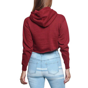 Pull à capuche court pour femme, style streetwear, respirant, décontracté, hiver, manches longues, tricoté 100% coton, vente chaude - Product Image 4