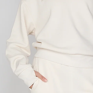 Nueva Sudadera de Lana con Cuello Redondo y Hombros Descubiertos Estilo Sorority para Mujer, Ecológica, con Logotipo Personalizado, Estampado Oversize y Lavado Ácido - Product Image 6