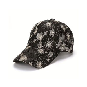Casquette de baseball en dentelle pour femmes, design floral décoratif, respirante, légère, à la mode, pour un usage décontracté en plein air et en voyage - Product Image 1