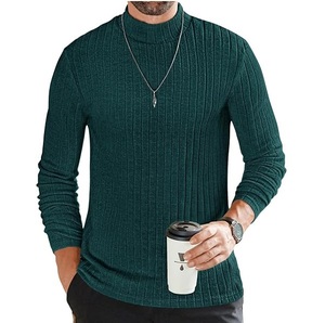 Mock Neck Plain Blank Knit Slim Fit <b>Sweater</b> Jacquard Thermal Knit <b>Sweater</b> Sweatshirts Blank Maroon Color Sweatshirts Breathable - Product Image 4