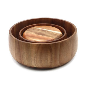 Best Quality <b>Large</b> Wooden Serving <b>Bowl</b> for Salad Fruit Mixing <b>Bowl</b> Natural Wood Kitchenware Available at Export Price - Product Image 3
