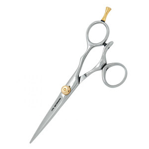 Ciseaux de barbier professionnels pour droitiers et ciseaux de coiffure en argent avec vis de réglage dorée en acier inoxydable de qualité supérieure - Product Image 3