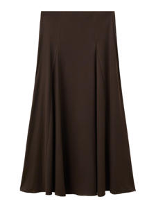 Jupe midi décontractée en satin, tissu lin/coton, antibactérien - Product Image 1