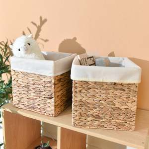 Wholesale Rectangle Water Hyacinth Eco-Friendly Foldable Storage <b>Basket</b> Handmade Laundry <b>Hamper</b> Household Use Made in Vietnam - Product Image 5