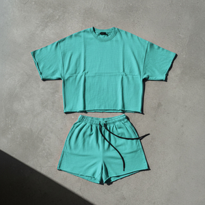 Conjunto de Verano Personalizado para Hombre, Camiseta de Manga Corta y Pantalones Cortos con Estampado Gráfico, Tejido Transpirable con Lavado Ácido, Estilo Deportivo - Product Image 5