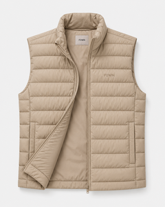 F2WIN Men's <b>Black</b> Quilted <b>Vest</b> Stand Collar Zipper Closure Breathable Quick Dry Windproof Winter Outerwear Casual Style Solid - Product Image 4