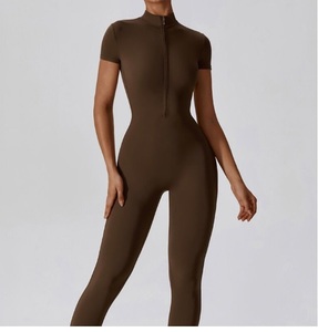 Ensemble de vêtements de sport pour femmes, de haute qualité, avec logo personnalisé, vente en gros, fitness, yoga, hauts courts à manches longues, soutien-gorge de sport, leggings - Product Image 1