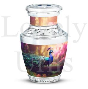 Elegante urna con motivo de pavo real para cenizas, urna conmemorativa para cenizas humanas, recuerdo decorativo, tributo. - Product Image 2