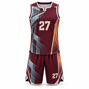 Ensemble Maillot et Short de Basketball Personnalisé – Tenue de Basketball Sublimée avec Col Cranté – Vente en Gros pour Équipes - Product Image 1