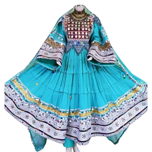 Vestidos Casuales de Mujer de Alta Calidad en Tela Afgana Kuchi Tribal con Decoración de Encaje para Bodas y Ocasiones Especiales - Product Image 1