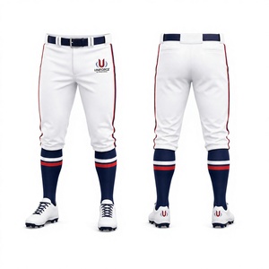 Pantalon de baseball blanc pour homme 2026 de haute qualité, séchage rapide, évacuation de l'humidité, coupe ajustée, logo brodé, 100 % polyester - Product Image 1