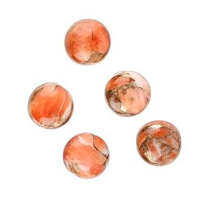 Haute qualité 12mm cercle lisse Flatback Cabochon éponge naturelle corail cuivre Composite pierre précieuse en vrac pour la fabrication de bijoux - Product Image 1