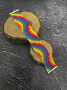 BOHO VINTAGE STYLE <b>Beaded</b> <b>bracelet</b> Rainbow <b>beaded</b> <b>bracelet</b> Multicolor <b>bracelet</b> Loom <b>bracelet</b> Friendship <b>bracelet</b> LGBT <b>bracelet</b> - Product Image 5