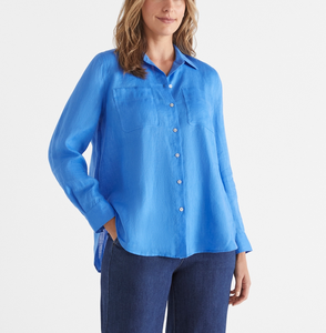 Camisa de Mujer 100% Algodón, para Uso en Exteriores, Verano, Manga Larga, Lisa, Multicolor, Corte Holgado, con Botones, Venta al Por Mayor Directa de Fábrica, Personalizable - Product Image 3